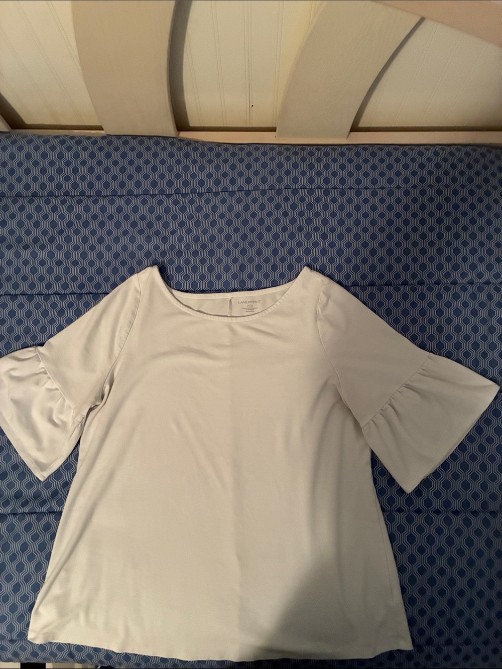 Lane Bryant White Bell Sleeve Top
